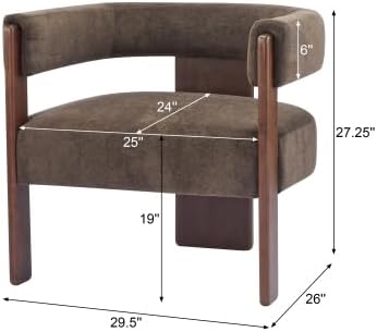 Christopher Knight Home Nettie Modern Accent Chair for Living Room, Velvet Fabric Single Lounge Sofa Chair with Wooden Frame, Comfy Reading Chair for Bedroom, Lounge Armchair with Cushion, Dark Brown