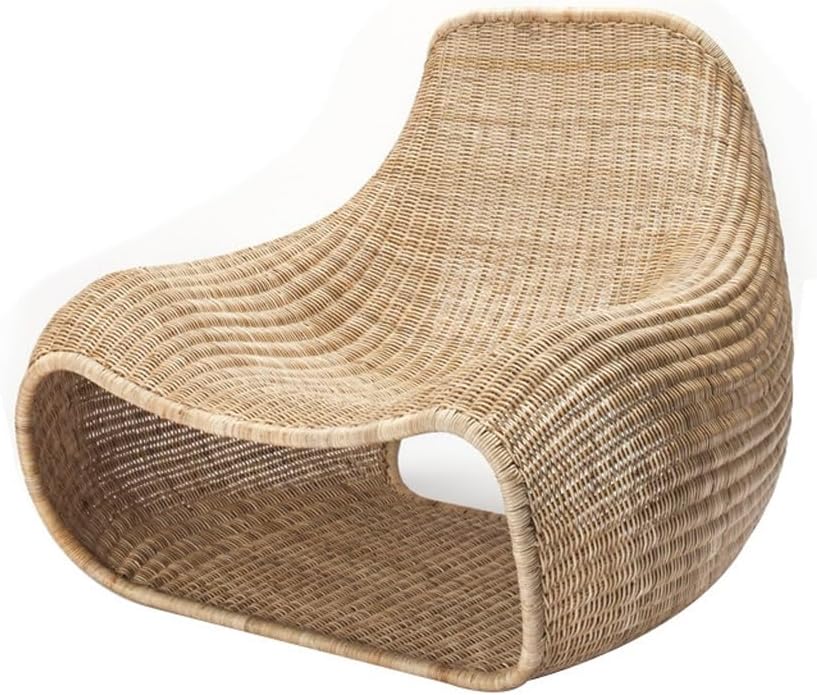 MACIUM Sofas and Couches Outdoor Rattan Sofa Simple Leisure Courtyard Hotel Balcony Creative Rattan Chair Sofa Indoor Leisure Chair for Living Room Corner Bedroom Salon Office (Color : A)