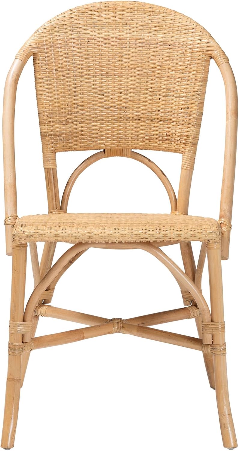 Bali & pari Jaylyn Bohemian Natural Rattan Dining Chair