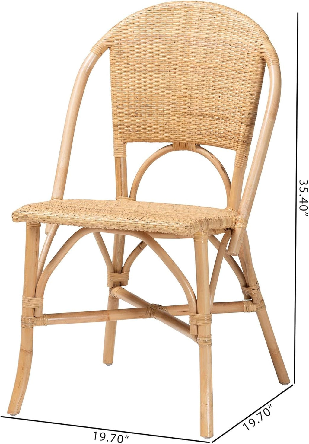 Bali & pari Jaylyn Bohemian Natural Rattan Dining Chair