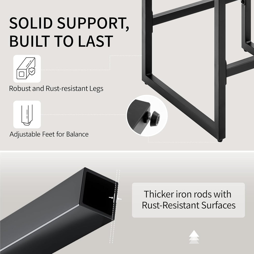 Bar Stools Set of 3, Upholstered PU Leather Counter Height Barstools with Low Back and Thickened Metal Legs, Modern Island Chairs for Kitchen Island (Caramel Brown, 3Pcs 26" Bar Stools)