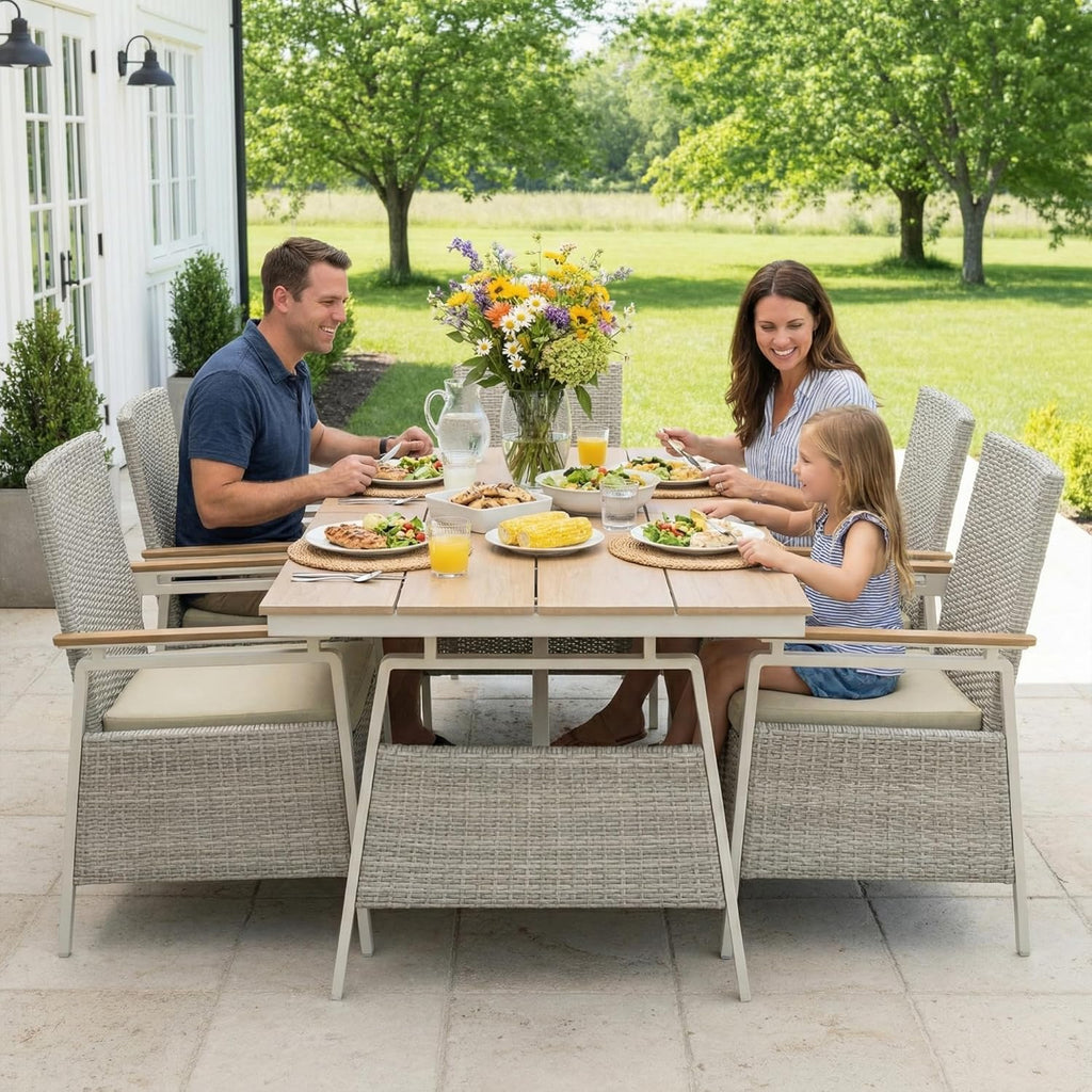 Aluminum Outdoor Dining Chairs Set of 2, Patio Dining Chairs with Armrests, Rattan Patio Furniture Set, Dining Room Chair with Removable Cushions, Kitchen Table Chair for Balcony/Deck, Green